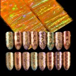 Folii de transfer, FST014 cu, Dantela Gold Holografica, set 16 bucati